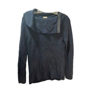 Cowl-Neck Pullover Sweater Navy Blue Size 0 NWOT‎